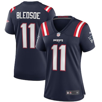 womens nike drew bledsoe navy new england patriots game reti